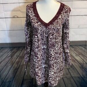 Roxy Dress Womens Xs Purple Floral Woven Wendi Lace Boho Festival y2k Babydoll